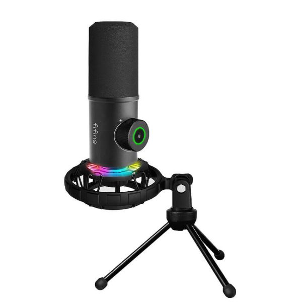 FIFINE K658 USB Dynamic Cardioid Podcast Microphone With A Live Monitoring, Gain Control, Mute Button - Image 4