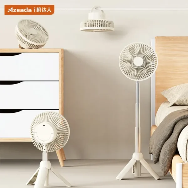 AZEADA PD-F27 Rechargeable Fan with Tripod Stand- Green Color - Image 4