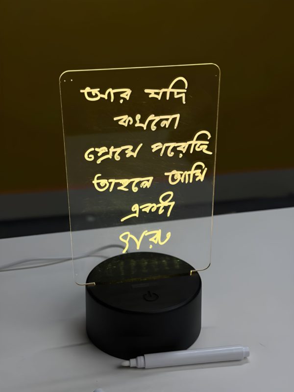 GearUP Acrylic Multicolor Night Lamp with Writable Board and Eraser Pen - Image 3