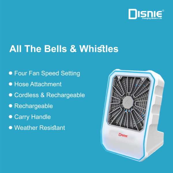 Disnie AC/DC Personal Powerful Portable Rechargeable Electric Hand Held Fan Mini Fan With Water Mist - Image 2